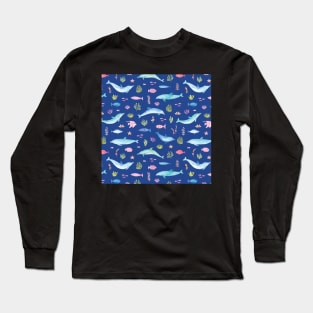 Dolphins swimming in the deep blue sea Long Sleeve T-Shirt